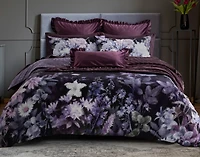 Christabel Duvet Cover, Cotton, Floral, Purple,