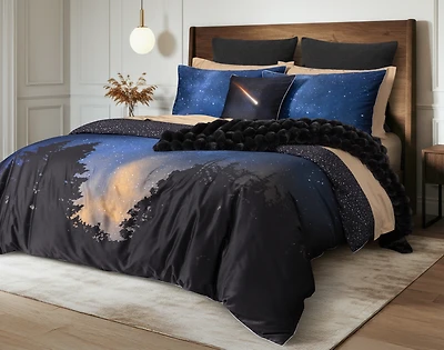 Starlight Duvet Cover, Scenic, GOTS Certified, Blue,