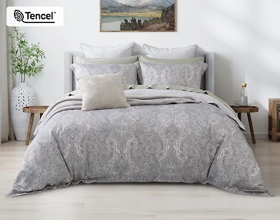 Bayview Duvet Cover, Paisley, Green, Queen