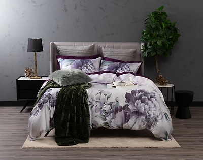 Divine Duvet Cover, TENCEL Lyocell, Floral, White, Queen