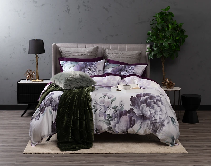 Divine Duvet Cover, TENCEL Lyocell, Floral, White,