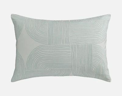 Tempo Pillow Sham, Geometric, Green, Queen