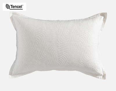 Nuala Pillow Sham, Geometric, White,