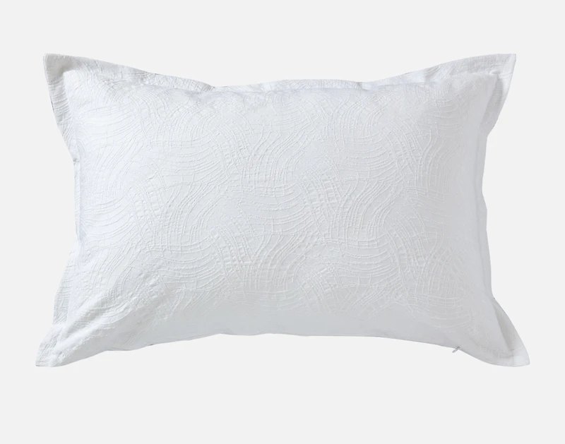Corvo Pillow Sham, Geometric, White, King