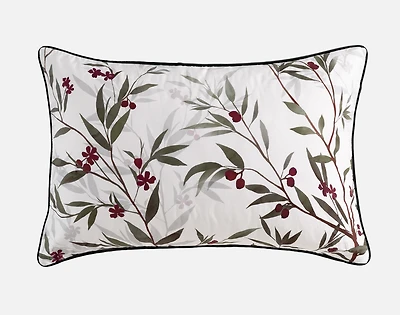 Laurentian Pillow Sham, Botanical, White,