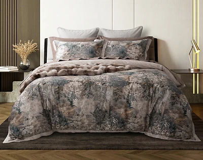 Captiva Duvet Cover, TENCEL Lyocell, Botanical, Brown,