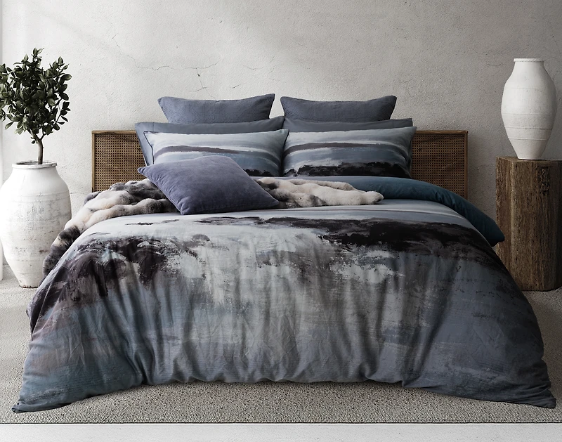 Stormy Duvet Cover, Cotton, TENCEL Lyocell, Scenic, Blue,