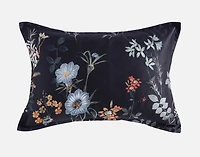 Sarita Pillow Sham, Floral, Black,