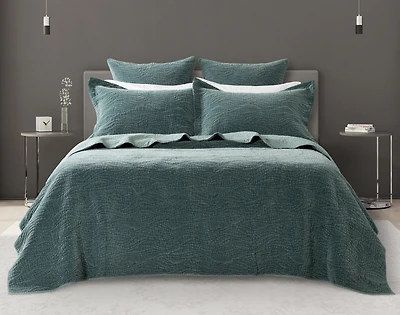 Meander Quilt Set, Geometric, Green, Queen