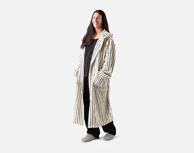Yarn Dye Terry Hooded Bathrobe White