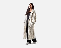 Yarn Dye Terry Hooded Bathrobe White