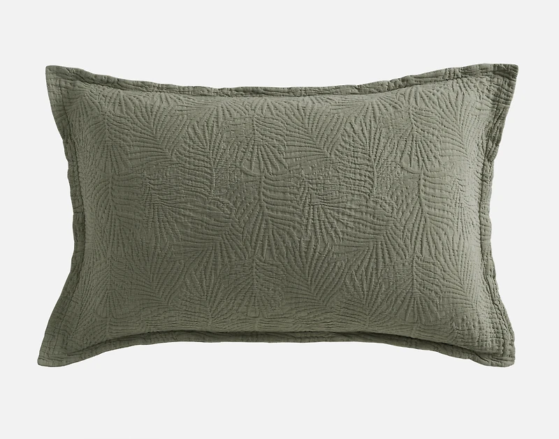 Matosa Pillow Sham, Botanical, Green,