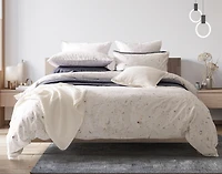 Memories Duvet Cover, Cotton, Floral, White,