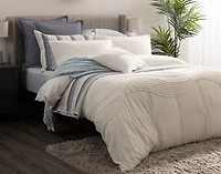 Savary Duvet Cover, Cotton, Geometric, White,