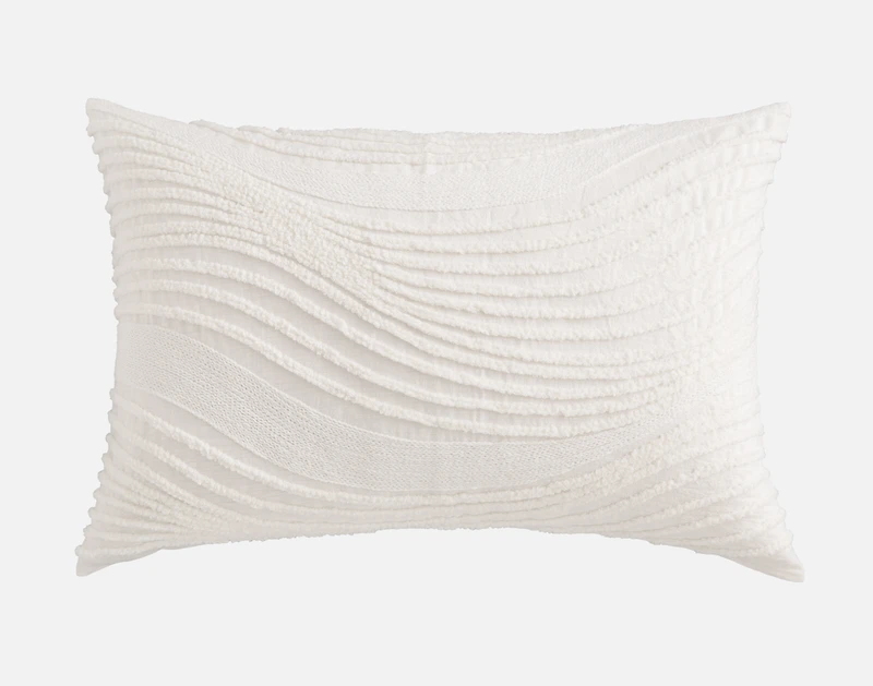 Savary Pillow Sham, Geometric, White,