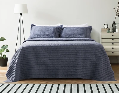 Anchorage Stonewashed Quilt Set, Blue, Queen