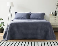 Anchorage Stonewashed Quilt Set, Blue,