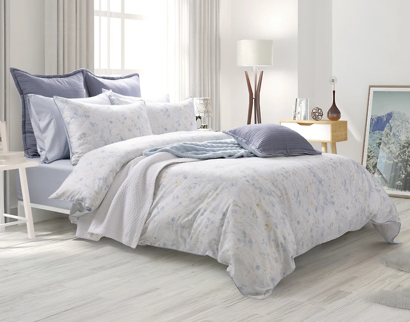 Josephine Duvet Cover, TENCEL Lyocell, Floral, Blue,