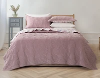 Bowknots Velvet Quilt Set, Geometric, Purple,