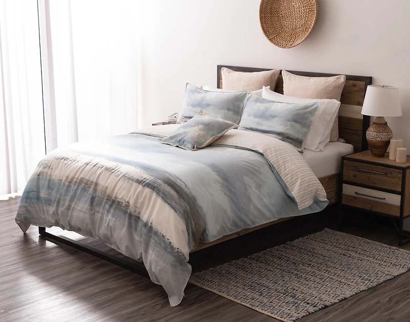 Windswept Duvet Cover, Cotton, TENCEL Lyocell, Scenic, Blue,