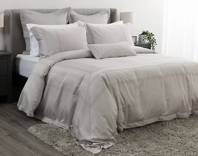 Renley Duvet Cover, TENCEL Lyocell, Geometric, Grey,
