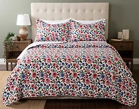 Dorothia Recycled Polyester Coverlet Set, Floral, Pink,