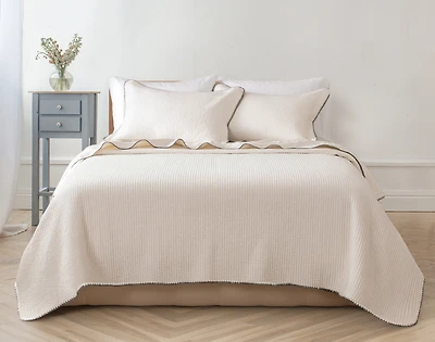 Ines Quilt Set, Beige,