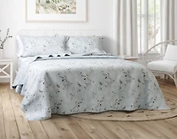 Adeline Cotton Quilt Set, Floral, Blue,