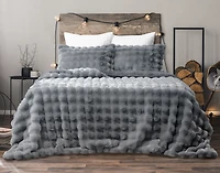 Bubble Faux Fur Comforter Set