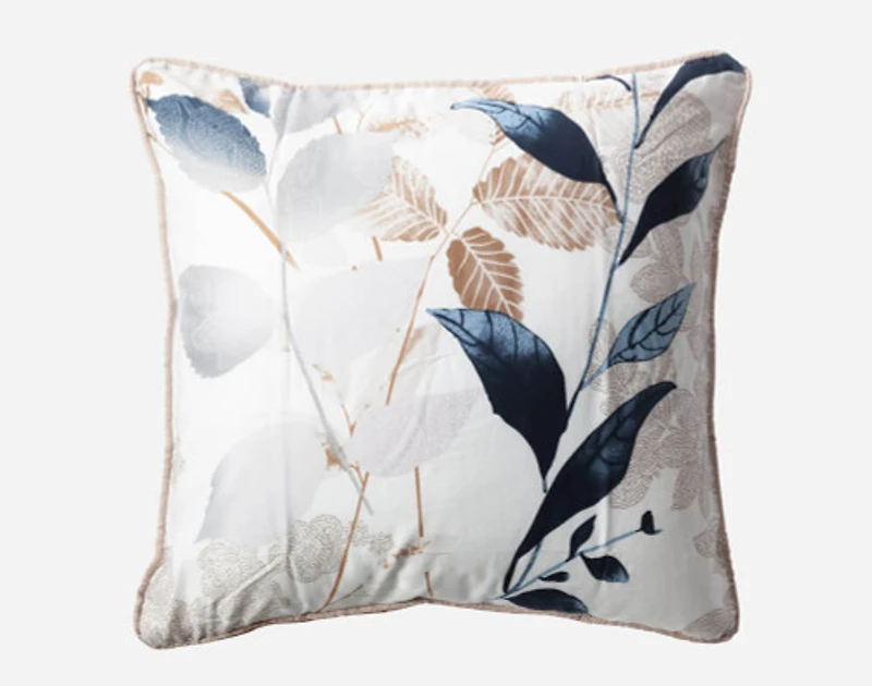 Alder Duvet Cover, TENCEL Lyocell, Botanical, Beige, Queen