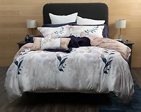 Alder Duvet Cover, TENCEL Lyocell, Botanical, Beige, Queen