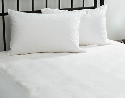 Silk Filled Mattress Protector, White,