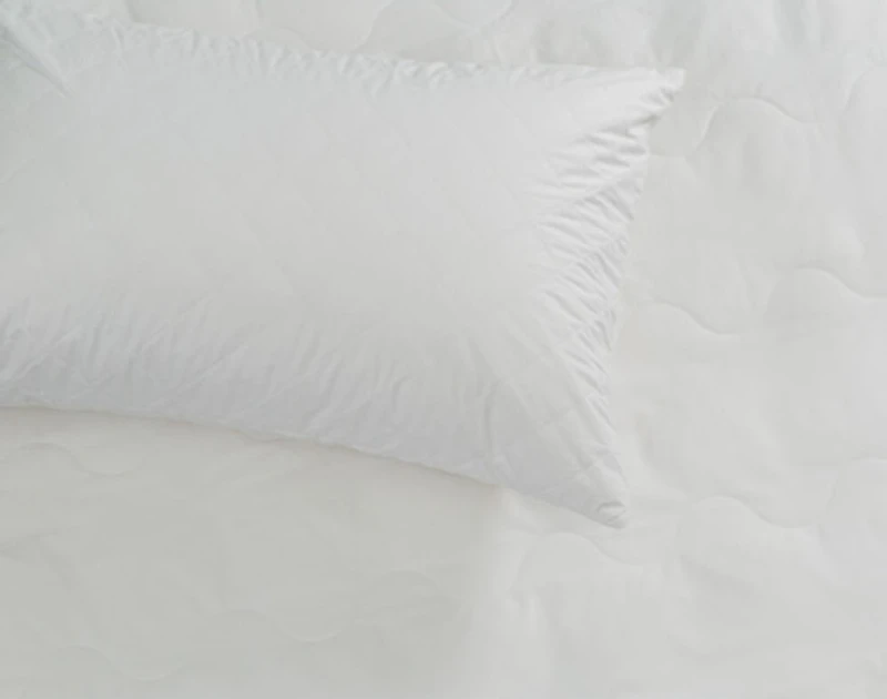 Silk Filled Pillow Protector, White,