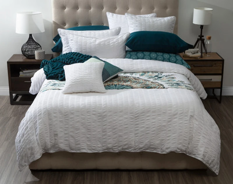 Kailua Duvet Cover, Cotton, White,