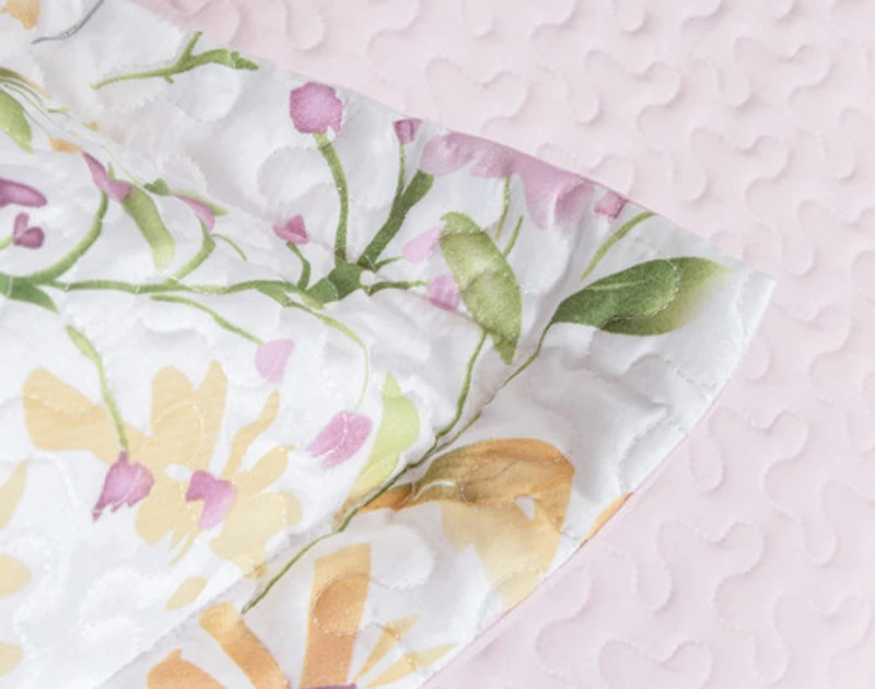 Meadow Recycled Polyester Coverlet Set, Floral, White,