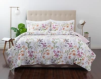 Meadow Recycled Polyester Coverlet Set, Floral, White,