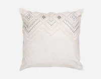 Charity Euro Sham, Geometric, White, 26" x 26"