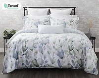 Della Duvet Cover, TENCEL Lyocell, Botanical, Green,