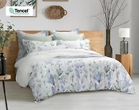 Della Duvet Cover, TENCEL Lyocell, Botanical, Green,