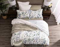 Della Duvet Cover, TENCEL Lyocell, Botanical, Green,