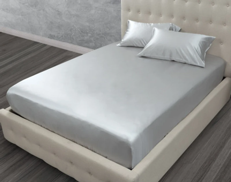 Armoire Silk Blend Duvet Cover Set, Grey, King