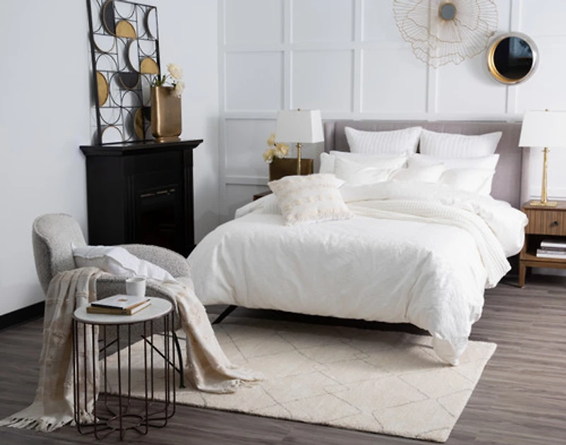 Blanchard Duvet Cover, Cotton, Scenic, White,