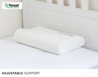 Small Cirrus Adjustable Memory Foam Pillow, White