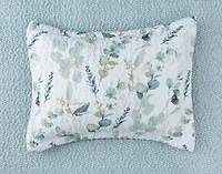 Ariel Recycled Polyester Coverlet Set, Botanical, White, Queen