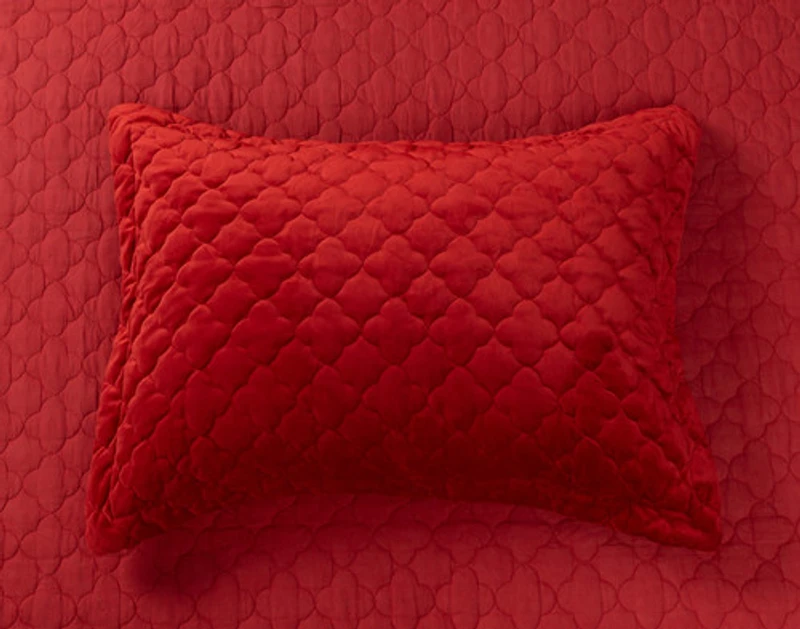 Lattice Ruby Quilt Set, Red, King