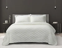 Cavell Quilt Set, Geometric, White, Super King