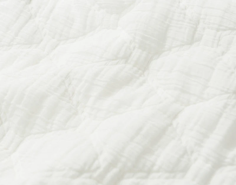 Cavell Quilt Set, Geometric, White, Super King