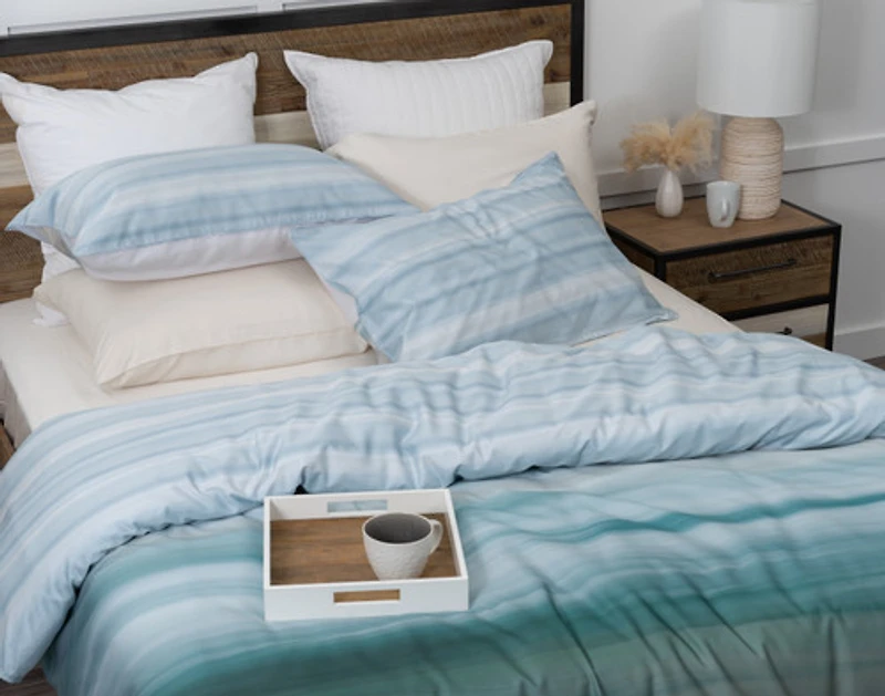 Tidal Duvet Cover, TENCEL Lyocell, Ombre, Blue,