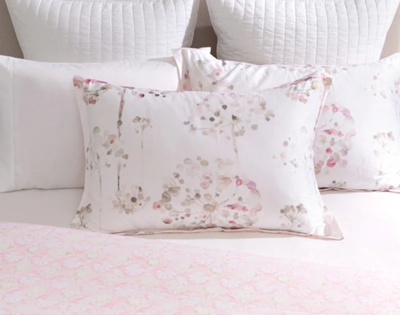 Angelica Pillow Sham, Floral, White, King