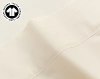 Undyed & Unbleached Organic Cotton Sateen Sheet Set, GOTS Certified, Beige,